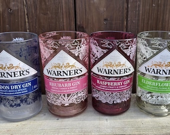 Warner's Gin Upcycled Bottle Drinking Glass