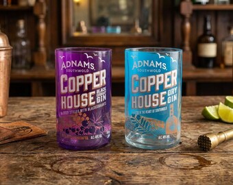 Copper House Gin Upcycled Bottle Drinking Glass