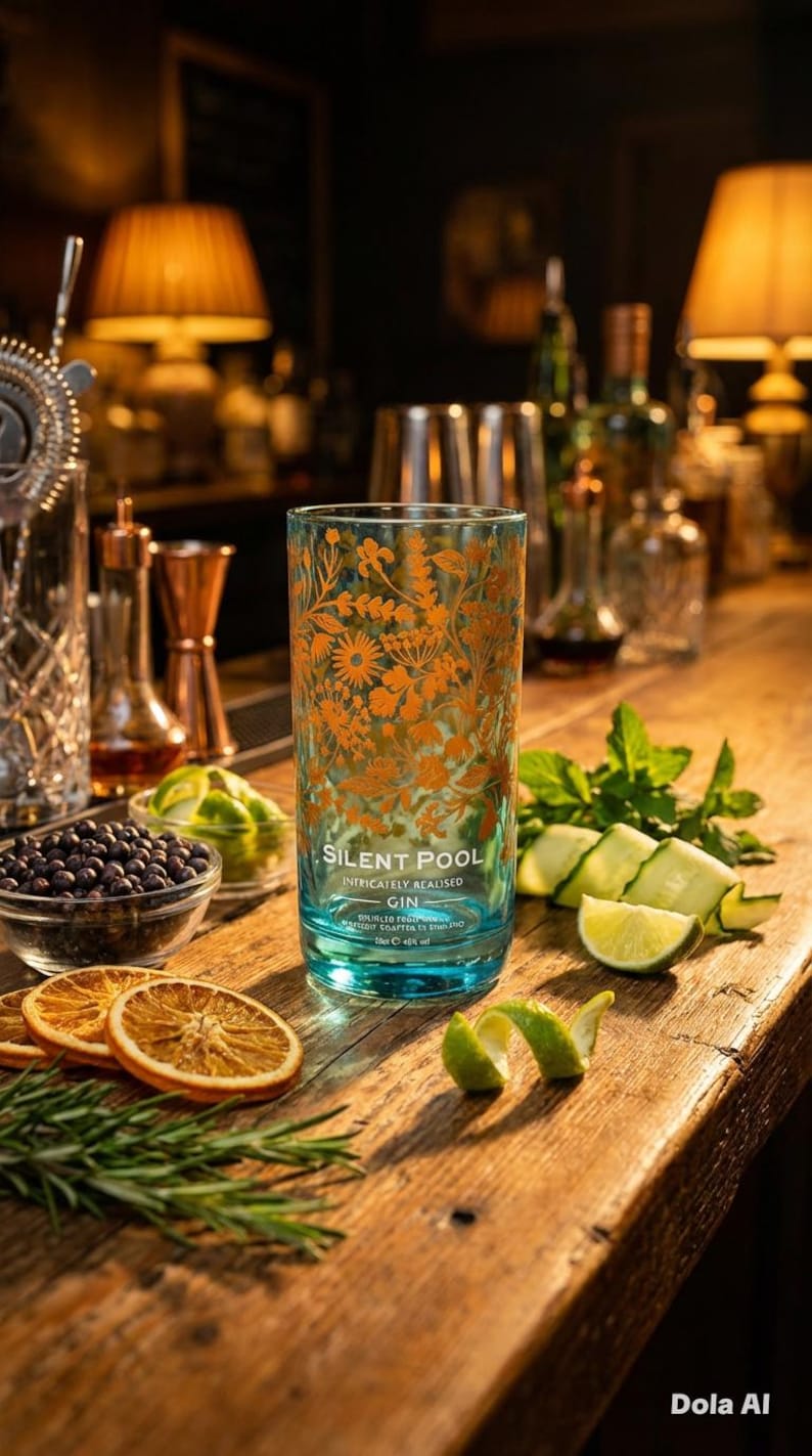 Silent Pool Gin Upcycled Bottle Drinking Glass Bild 1
