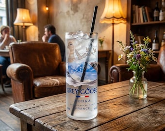Grey Goose Vodka Upcycled Bottle Drinking Glass