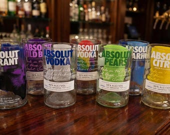 Absolut Vodka Upcycled Bottle Drinking Glass