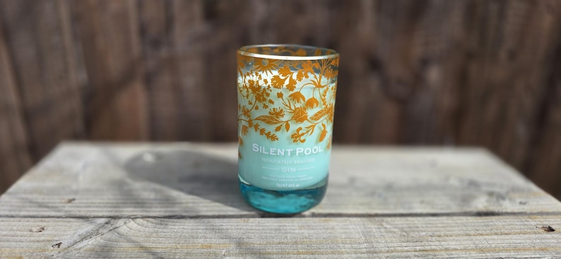 Silent Pool Gin Upcycled Bottle Drinking Glass Candle (Bk cherry)