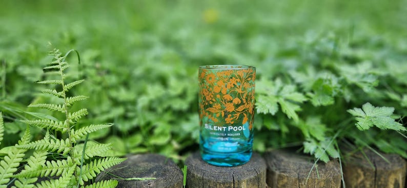 Silent Pool Gin Upcycled Bottle Drinking Glass 14 cm