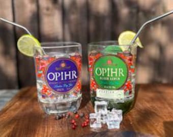 Opihr Gin Upcycled Bottle Drinking Glass