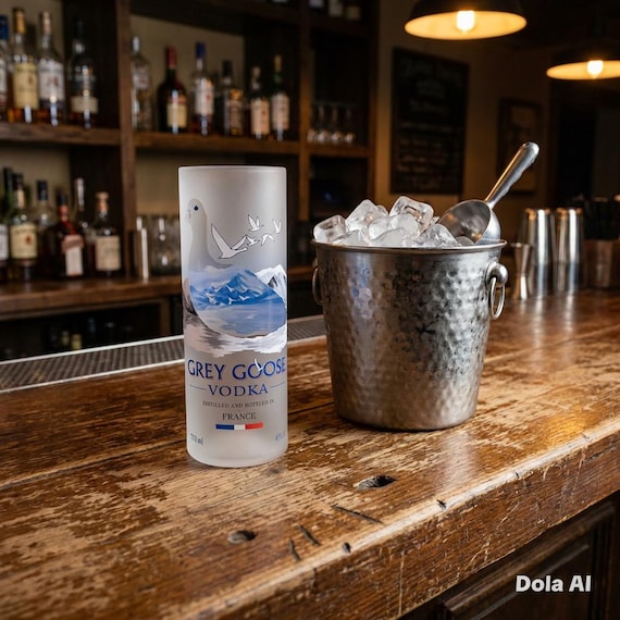 Grey Goose Vodka Upcycled Bottle Drinking Glass - Etsy