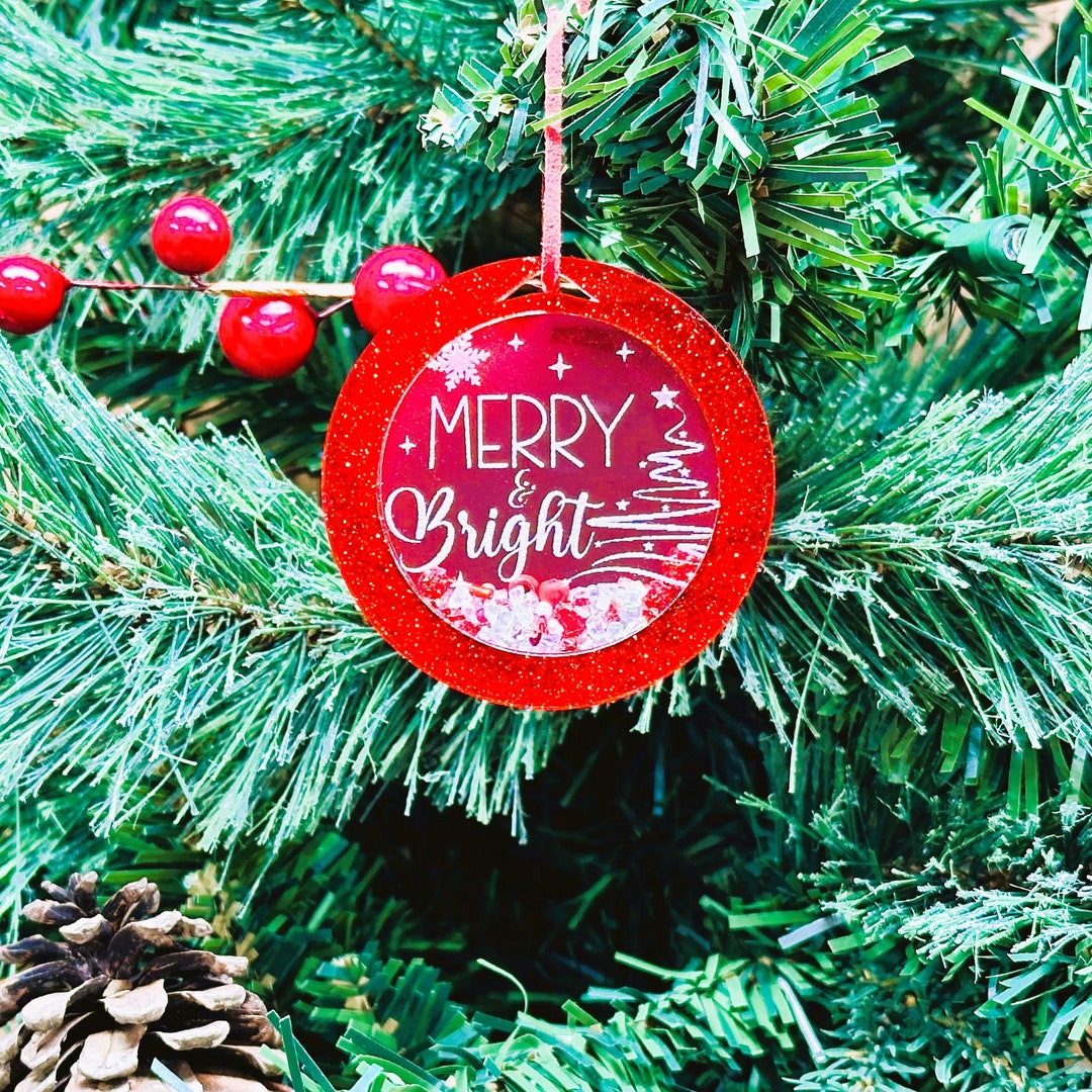 Merry & Bright Engraved Ornament Christmas Gift for Anyone Etsy