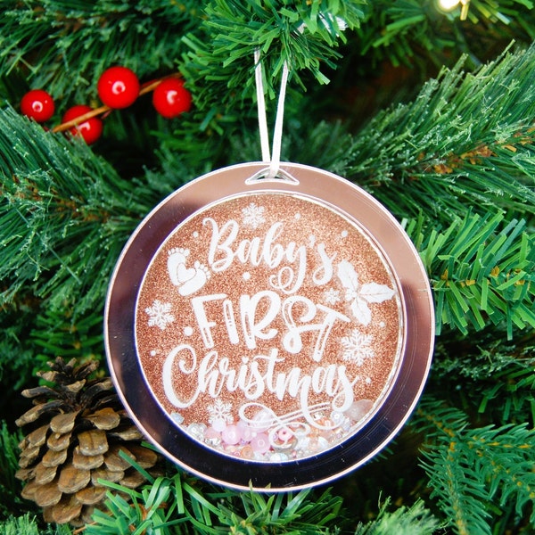 Baby's First Christmas Engraved Ornament, Christmas, Gift for Her, Christmas Decoration, Holiday Gift Idea, Heirloom Keepsake, Baby