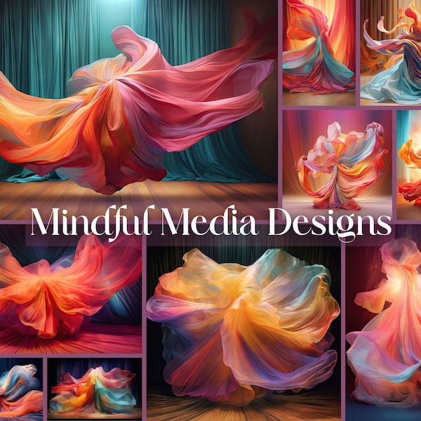 30 Vibrant Flowing Fabric digital backdrop, maternity overlays, photography backgrounds, studio backdrop overlay, photoshop composites