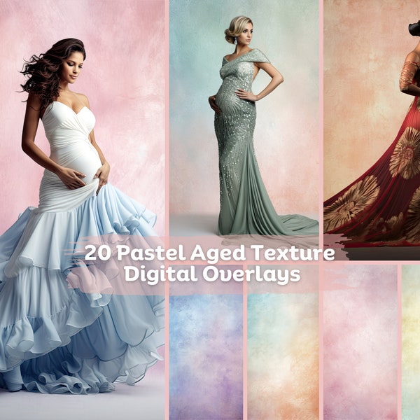 20 Pastel Aged Texture Overlay, Digital Overlay Maternity, Fineart overlay, Textured Backdrop Photography, Photoshop Overlays Texture