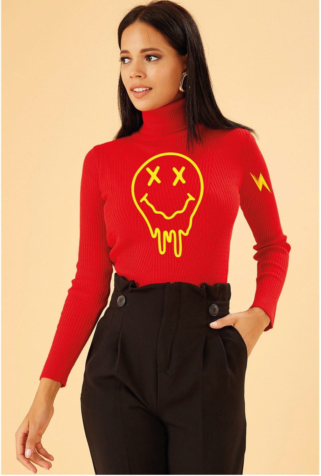 Drippy Smiley SVG Melted Smiley Face SVG Lightning Smiley Etsy Australia