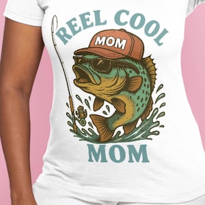 Chemise de pêche drôle PNG | Maman pêche png, conception de sublimation de pêche à l'achigan pour le fichier d'impression de 300dpi de vêtement pour des femmes