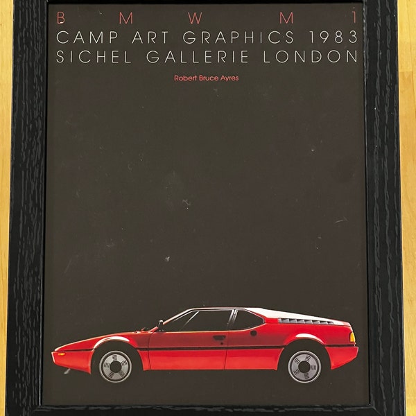 BMW M1 Framed New Camp Art Graphics 1983 Sichel Gallerie London Paper Lions