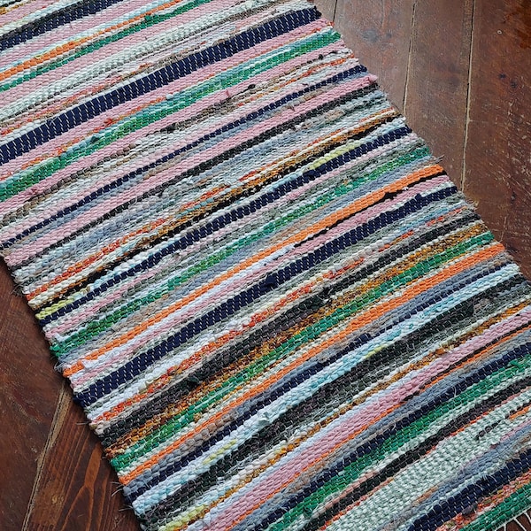 Handgemachter Rag Rug aus Baumwolle