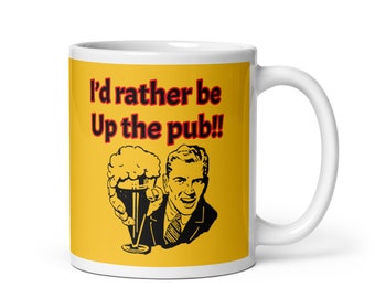 Taza blanca brillante Balls Pub