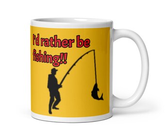 Taza blanca brillante Balls Fishing