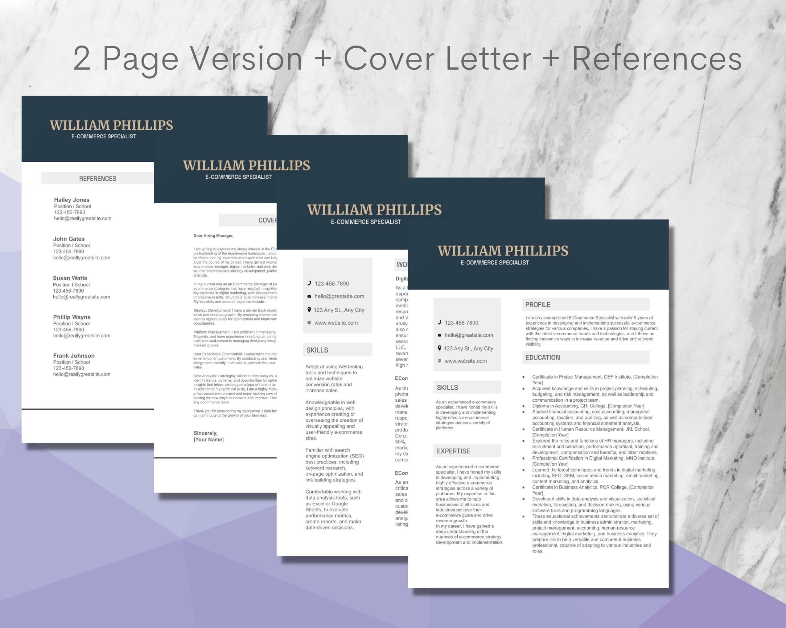 CV Template UK Resume Template Resume Template Word - Etsy