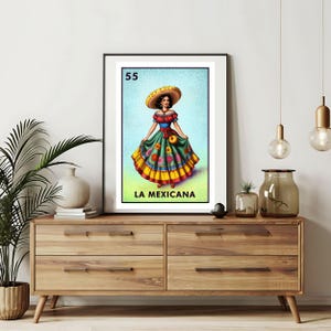 Imprimé uniquement | Cartes La Mexicana Loteria | Art mural dessiné à la main Loteria | Bingo mexicain| Impressions Loteria Art mexicain|