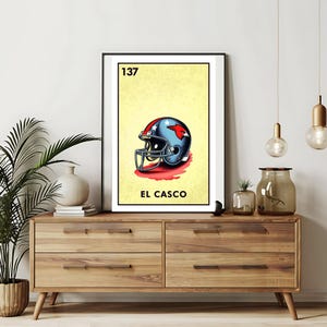 Imprimé uniquement | rugby - Football américain Cartes Loteria | Art mural dessiné à la main Loteria | Bingo mexicain| Impressions Loteria Art mexicain|