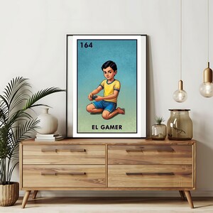 Verzending per post Alleen bedrukt | El Gamer Loteria-kaarten | Loteria handgetekende muurkunst | Mexicaanse bingo| Loteria-afdrukken Mexicaanse kunst|
