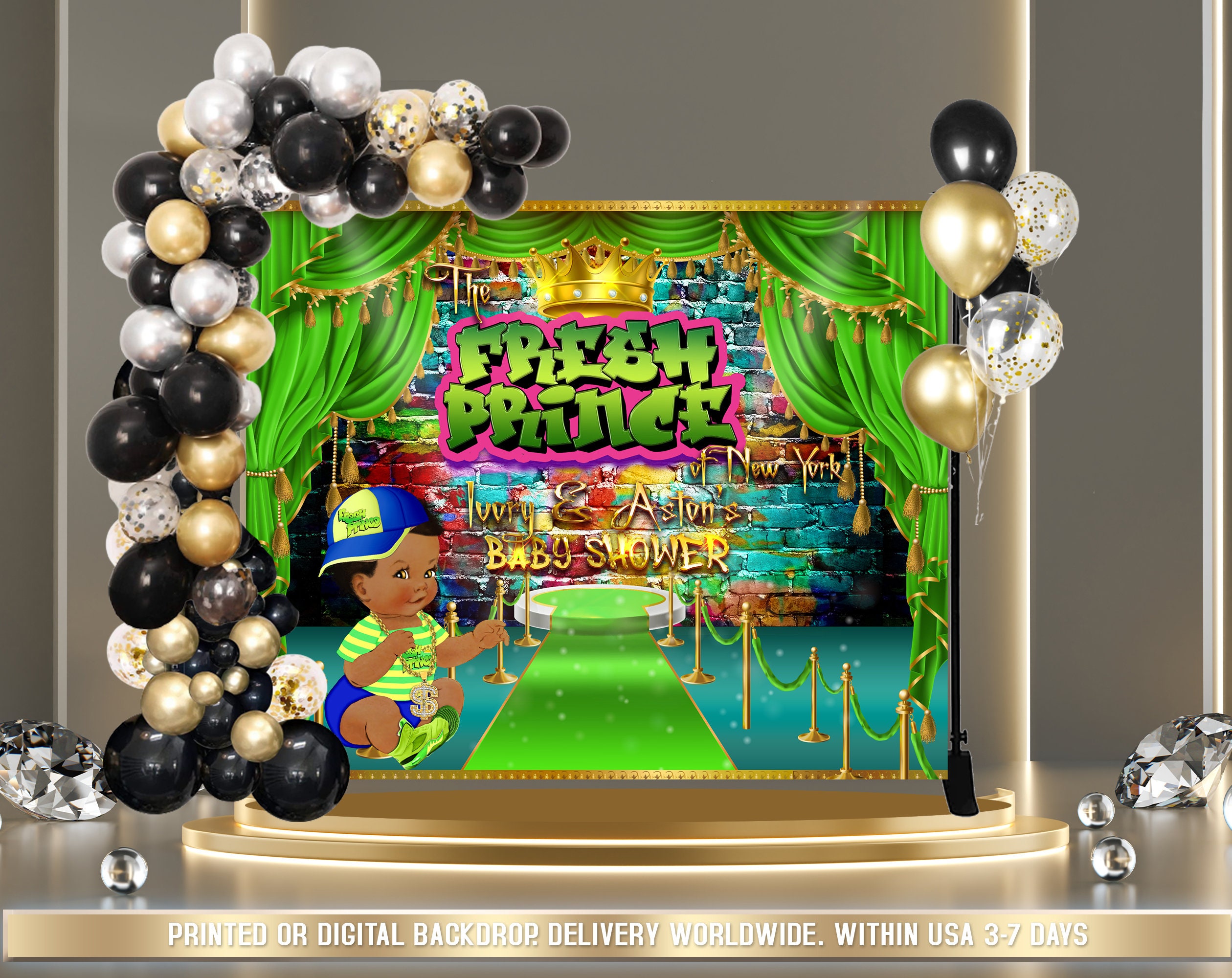 Fresh Prince Baby Shower Backdrop 90s Baby Shower Backdrop