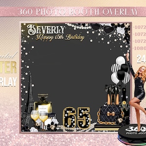 Paris Photo Booth Photo Template Birthday Party Fashion photo Booth Overlay Eiffel tower 360 Photo Template, birthday overlay
