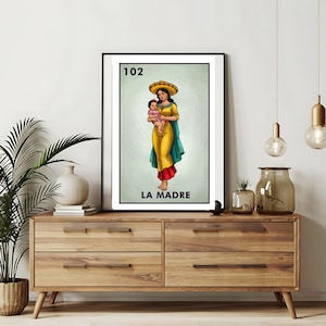 Imprimé uniquement | La Madre - Cartes Mother Loteria | Art mural dessiné à la main Loteria | Bingo mexicain| Impressions Loteria Art mexicain|