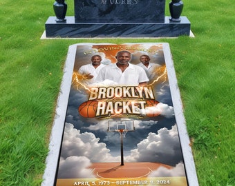 Printed Grave Blanket | Basketball Funeral wrapper | Custom Grave Bkanket |  Memorial Blanket | Grave Marker|