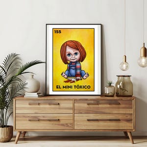 Verzending per post Alleen bedrukt | Chucky Toxico Loteria-kaarten | Loteria handgetekende muurkunst | Mexicaanse bingo| Loteria-afdrukken Mexicaanse kunst|