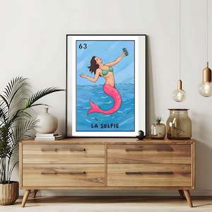 Verzending per post Alleen bedrukt | La selfie Loteria-kaarten | Loteria handgetekende muurkunst | Mexicaanse bingo| Loteria-afdrukken Mexicaanse kunst|