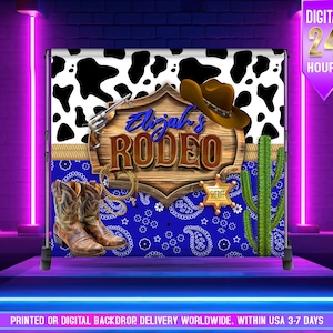 Rodeo Birthday Backdrop| Western Banner| Cowboy backdrop | Cowgirl backdrop | Wild West Birthday I backdrop | Ranch Birthday Party