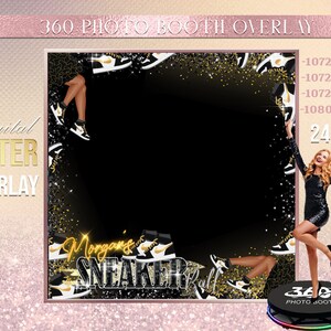 Sneakers Photobooth Fotovorlage Geburtstagsparty Sneakerball Photobooth Overlay, 360 Photo Template, Sneaker Gala Overlay
