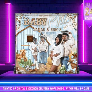 Sfondo per baby shower stile rodeo/Striscia western/Sfondo cowboy/Sfondo cowgirl/Sfondo per baby shower stile selvaggio West/Baby shower in stile ranch