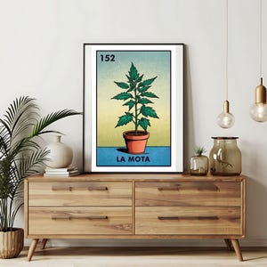 Solo impreso por correo / Tarjetas de lotería La MOTA / Arte de pared dibujado a mano de lotería / Bingo mexicano / Impresiones de lotería Arte de México /