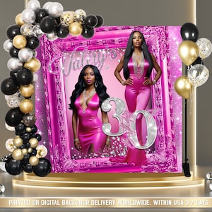 Sfumature di sfondo compleanno rosa / Sfondo fucsia / Sfondo glitter rosa / Sfondo rosa / Sfumature di rosa Banner /