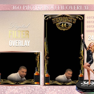 ANY Wording Gold Photo Booth, Blue Photo Template Birthday Party, Man birthday photo Booth Overlay ,Black 360 Photo Template