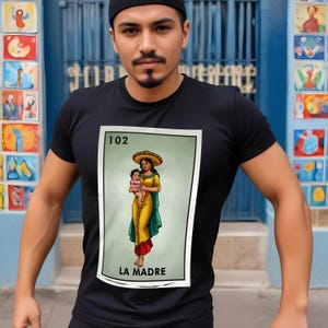 Enviado somente impresso | Camiseta unissex El Tio Mexican Loteria | Camiseta La Madre - Mother Loteria cards | Camiseta Loteria | Bingo mexicano|