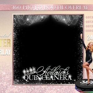 quinceanera photo Booth Photo Template Birthday Party Green photo Booth Overlay , 360 Photo Template, birthday erlay