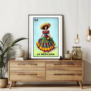 Imprimé uniquement | Cartes La Mexicana Loteria | Art mural dessiné à la main Loteria | Bingo mexicain| Impressions Loteria Art mexicain|