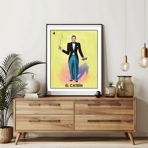 Verzending per post Alleen bedrukt | El Catrin Loteria-kaarten | Loteria handgetekende muurkunst | Mexicaanse bingo| Loteria-afdrukken Mexicaanse kunst|