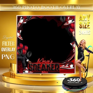 Sneaker Ball Photo Booth Overlay, Birthday Party Template (Digital)