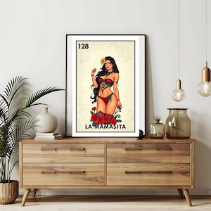 Imprimé uniquement | La Mamasita - Cartes Loteria | Art mural dessiné à la main Loteria | Bingo mexicain| Impressions Loteria Art mexicain|