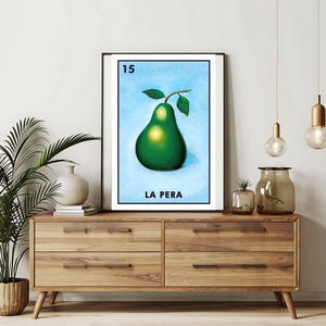 Verzending per post Alleen bedrukt | la pera Loteria-kaarten | Loteria handgetekende muurkunst | Mexicaanse bingo| Loteria-afdrukken Mexicaanse kunst|