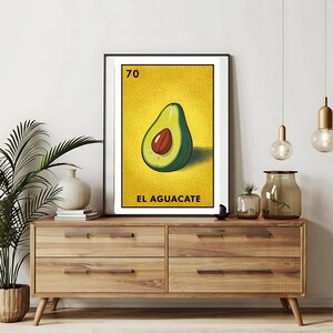 Verzending per post Alleen bedrukt | El Aguacate Loteria Card - Avocado Loteria-kaarten | Loteria handgetekende muurkunst | Mexicaanse bingo| Loteria-afdrukken