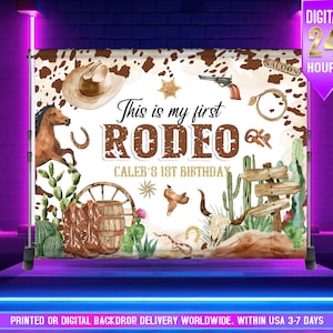Rodeo Birthday Backdrop| Western Banner| Cowboy backdrop | Cowgirl backdrop | Wild West Birthday I backdrop | Ranch Birthday Party