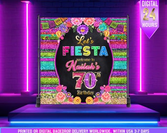 Feliz Cumpleaños Hintergrund - Mexikanische Fiesta Mit Bunten Papierblumen Für Fotoshootings & Party
