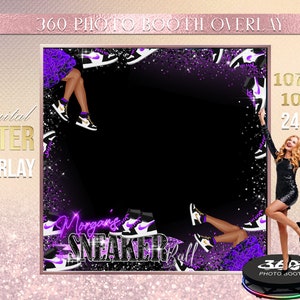 sneakers Photo Booth Photo Template Birthday Party Sneaker ball Photo Booth Overlay , 360 Photo Template, sneaker gala overlay