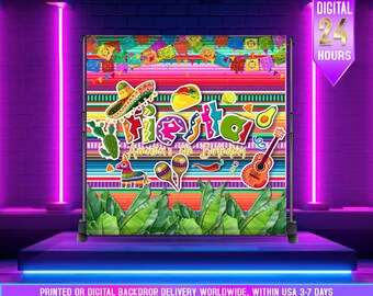 HOWAF Mexican Fiesta Backdrop | Cinco De Mayo Party Decorations | Happy Birthday Photo Background Cloth 72.8x43.3 Inch