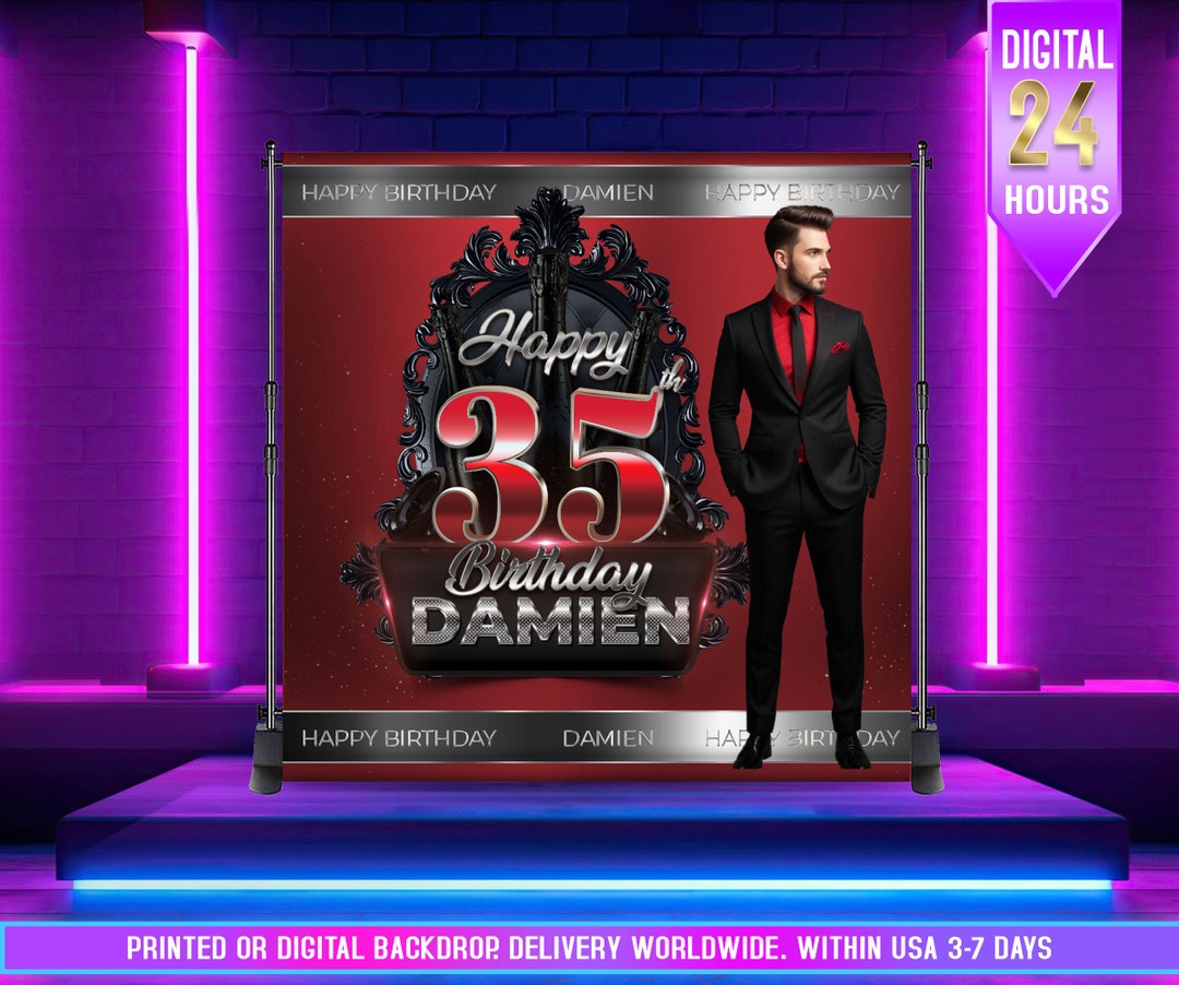 Red Man Fall Sign Red Man's Birthday Backdrop | Man's Birthday Background| Red Backdrop ...