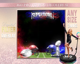 ANY SIZE 360l overlay, American football Super Bowl 2024 overlay, Photo Booth football overlay, sports overlay, 2024 Football 360