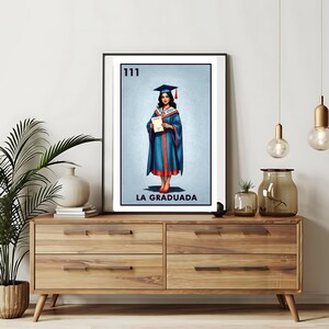 Verzending per post Alleen bedrukt | La Graduada - Loteriakaarten afstuderen studenten | Loteria handgetekende muurkunst | Mexicaanse bingo| Loteria-afdrukken Mexico